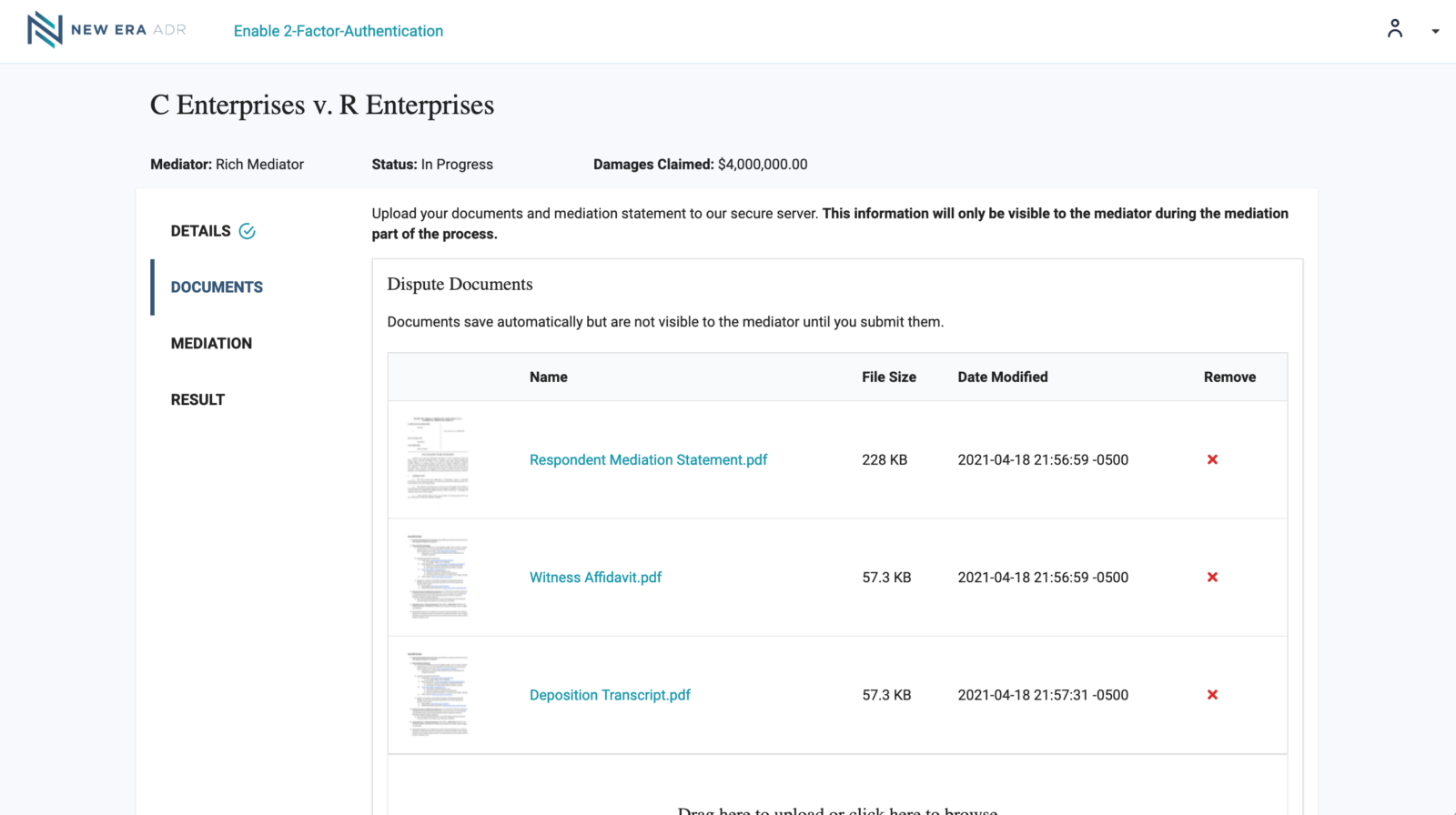 07 Document and Evidence Upload Respondent