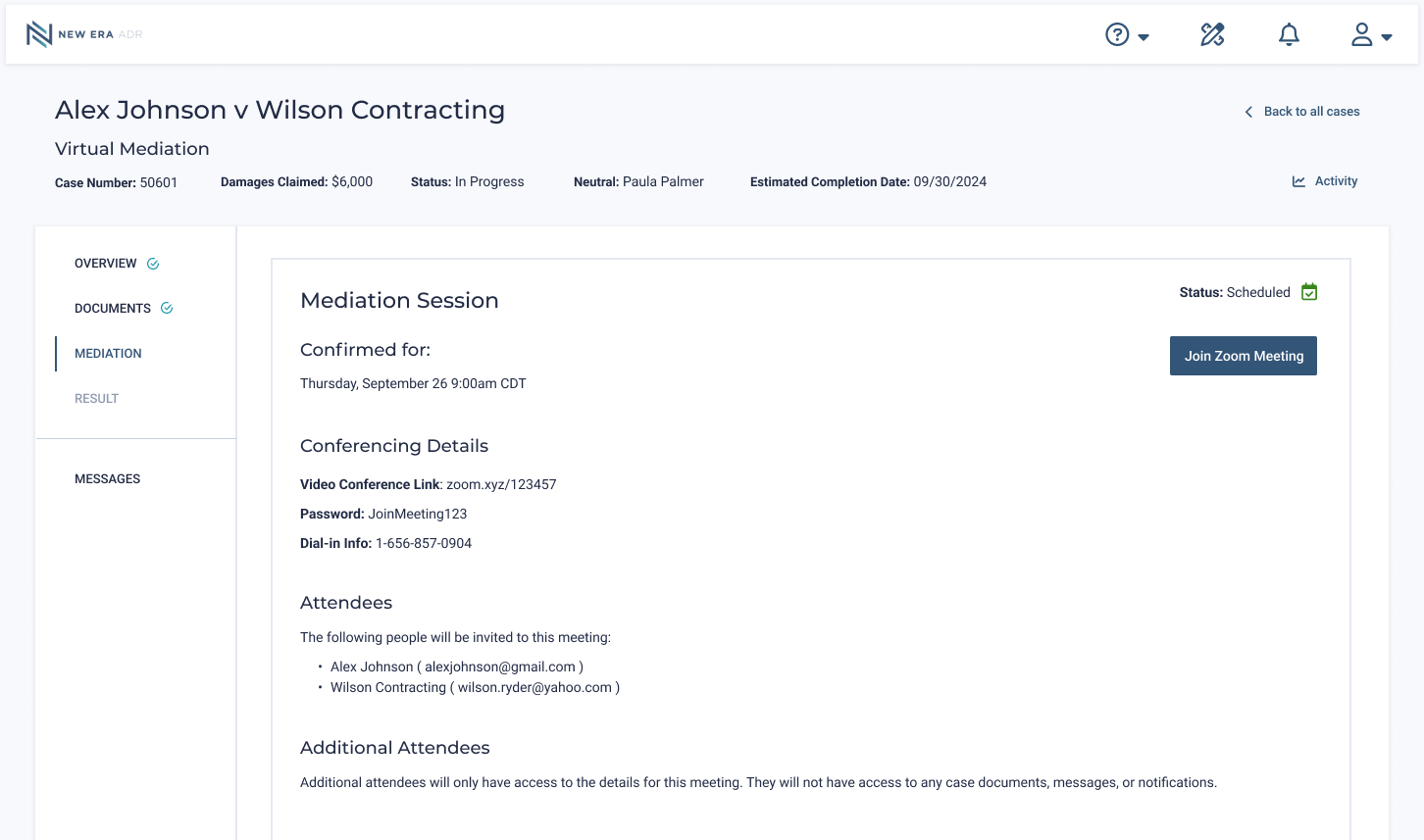Schedule Schedule meetings directly on the New Era platform